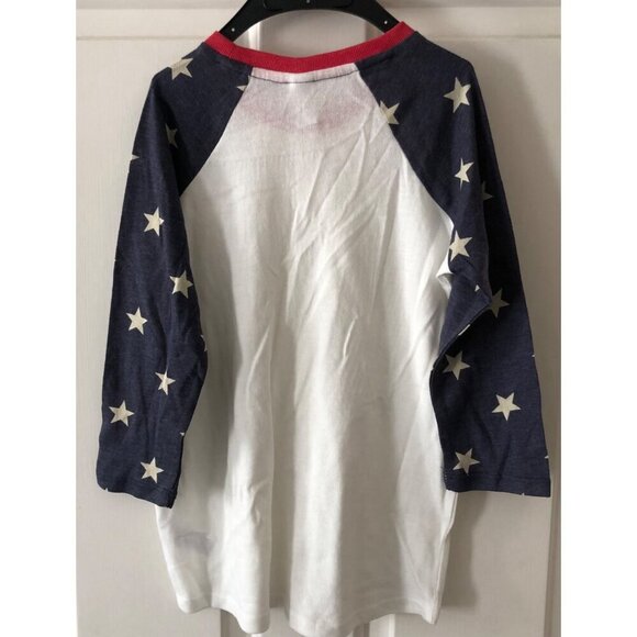 ALTERNATIVE Girls USA Raglan T-Shirt Stars Print Crew Neck Size YS 6-8 - Picture 3 of 7